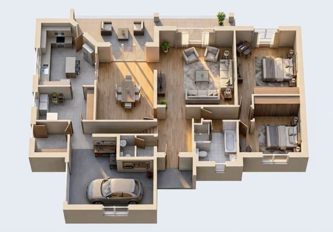 Convert 2D Floor Plans to 3D Renderings AI